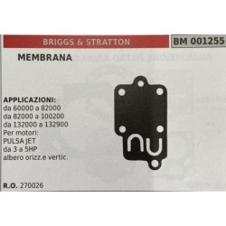BRUMAR MEMBRANAKIT RIPARAZIONE BRIGGS & STRATTON  MEMBRANA  APPLICAZIONI da 60000 a 82000 da 82000 a 100200 da 132000 a 132900