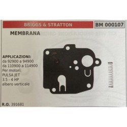 BRUMAR MEMBRANAKIT RIPARAZIONE BRIGGS & STRATTON  MEMBRANA  APPLICAZIONI da 92900 a 94900 da 110900 a 114900 per motori PULSA J