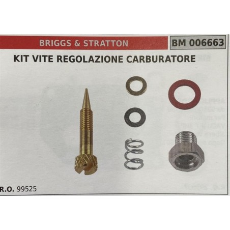 BRUMAR MEMBRANAKIT RIPARAZIONE BRIGGS & STRATTON  KIT VITE REGOLAZIONE CARBURATORE   RO 99525