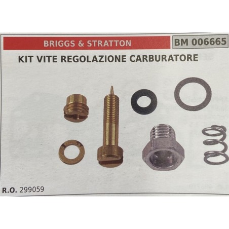 BRUMAR MEMBRANAKIT RIPARAZIONE BRIGGS & STRATTON  KIT VITE REGOLAZIONE CARBURATORE   RO 299059