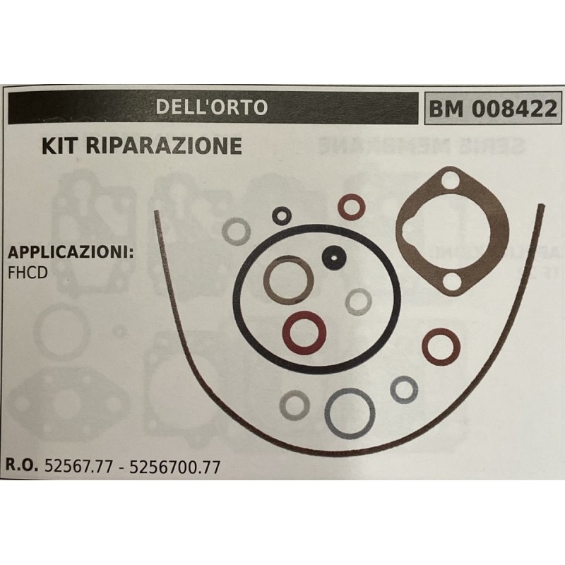 BRUMAR MEMBRANAKIT RIPARAZIONE DELL'ORTO  KIT RIPARAZIONE  APPLICAZIONI FHCD   RO 5256777  525670077