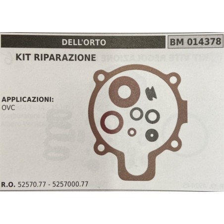 BRUMAR MEMBRANAKIT RIPARAZIONE DELL'ORTO  KIT RIPARAZIONE   APPLICAZIONI OVC  RO 5257077  525700077