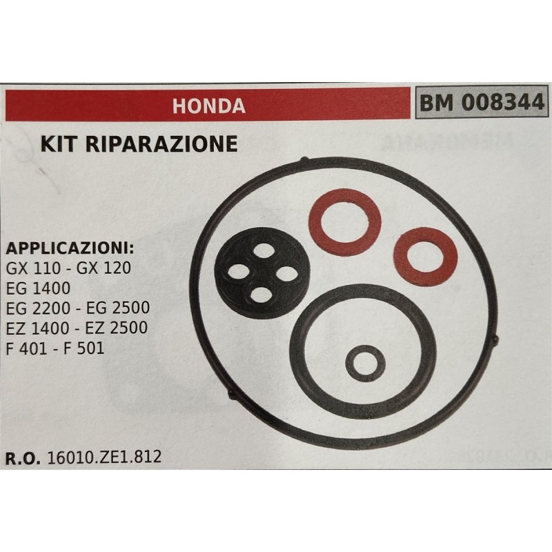 BRUMAR MEMBRANAKIT RIPARAZIONE HONDA  KIT RIPARAZIONE   APPLICAZIONI GX 110  GX 120 EG 1400 EG 2200  EG 2500 EZ 1400  EZ 2500 F