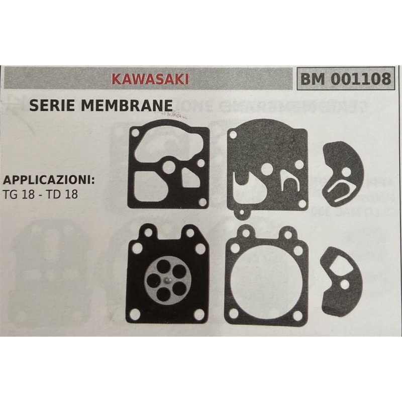BRUMAR MEMBRANAKIT RIPARAZIONE KAWASAKI  SERIE MEMBRANE  APPLICAZIONI TG 18  TD 18  RO