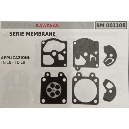 BRUMAR MEMBRANAKIT RIPARAZIONE KAWASAKI  SERIE MEMBRANE  APPLICAZIONI TG 18  TD 18  RO
