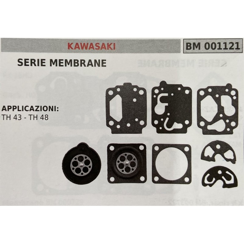 BRUMAR MEMBRANAKIT RIPARAZIONE KAWASAKI  SERIE MEMBRANE  APPLICAZIONI TH 43  TH 48  RO