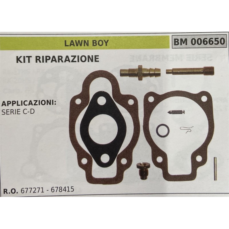 BRUMAR MEMBRANAKIT RIPARAZIONE LAWN BOY  KIT RIPARAZIONE  APPLICAZIONI SERIE C  D  RO 677271  678415