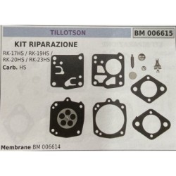 BRUMAR MEMBRANAKIT RIPARAZIONE TILLOTSON  KIT RIPARAZIONE RK17HS  RK19HS  RK20HS  RK23HS  Carb HS  Membrane BM 006614
