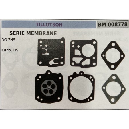 BRUMAR MEMBRANAKIT RIPARAZIONE TILLOTSON  SERIE MEMBRANE DG7HS  Carb HS  RO
