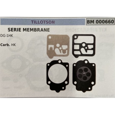 BRUMAR MEMBRANAKIT RIPARAZIONE TILLOTSON  SERIE MEMBRANE DG1HK  Carb HK  RO