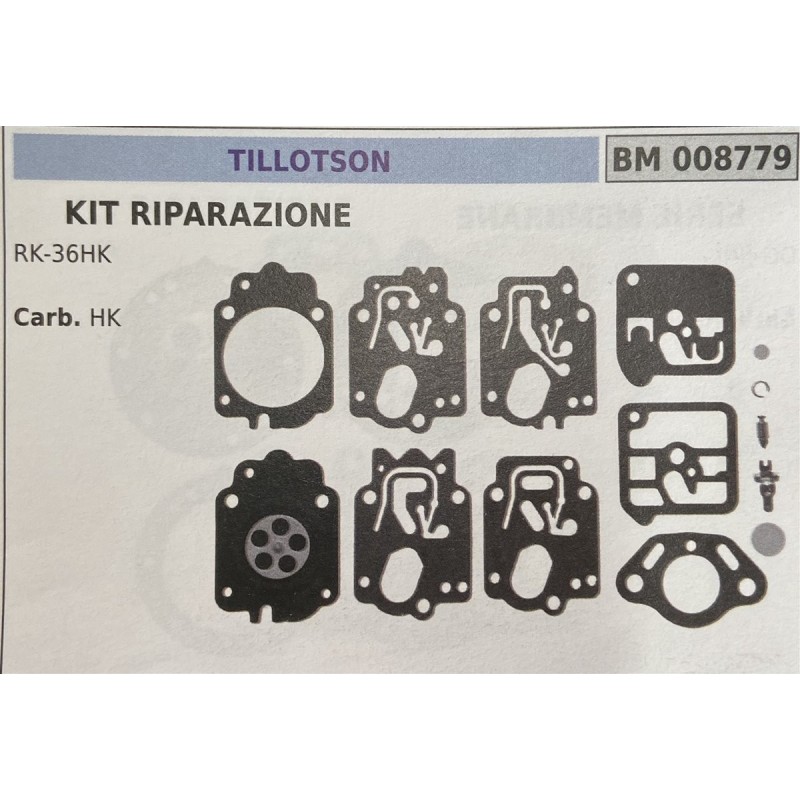 BRUMAR MEMBRANAKIT RIPARAZIONE TILLOTSON  KIT RIPARAZIONE RK36HK  Carb HK  RO