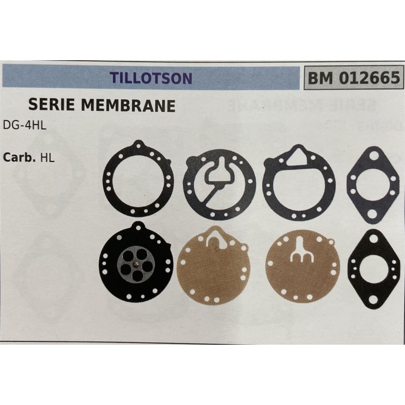 BRUMAR MEMBRANAKIT RIPARAZIONE TILLOTSON  SERIE MEMBRANE DG4HL  Carb HL  RO