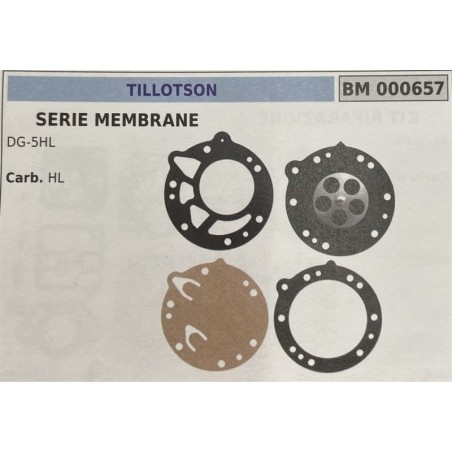 BRUMAR MEMBRANAKIT RIPARAZIONE TILLOTSON  SERIE MEMBRANE DG5HL  Carb HL  RO