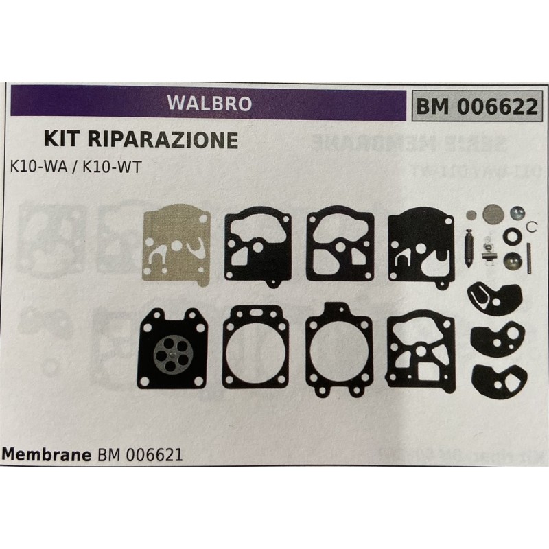 BRUMAR MEMBRANAKIT RIPARAZIONE WALBRO  KIT RIPARAZIONE K10WA  K10WT  Membrane BM 006621