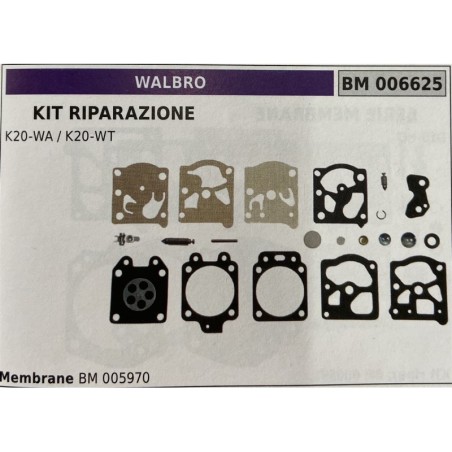 BRUMAR MEMBRANAKIT RIPARAZIONE WALBRO  KIT RIPARAZIONE K20WA  K20WT  Membrane BM 005970