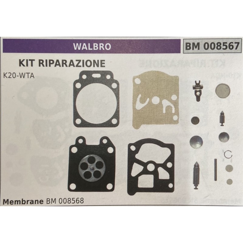 BRUMAR MEMBRANAKIT RIPARAZIONE WALBRO  KIT RIPARAZIONE K20WTA   Membrane BM 008568