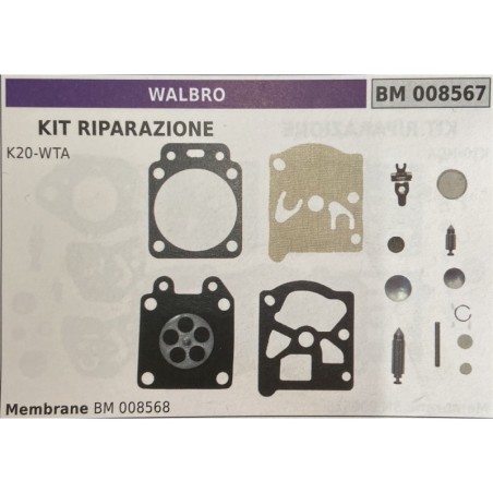 BRUMAR MEMBRANAKIT RIPARAZIONE WALBRO  KIT RIPARAZIONE K20WTA   Membrane BM 008568