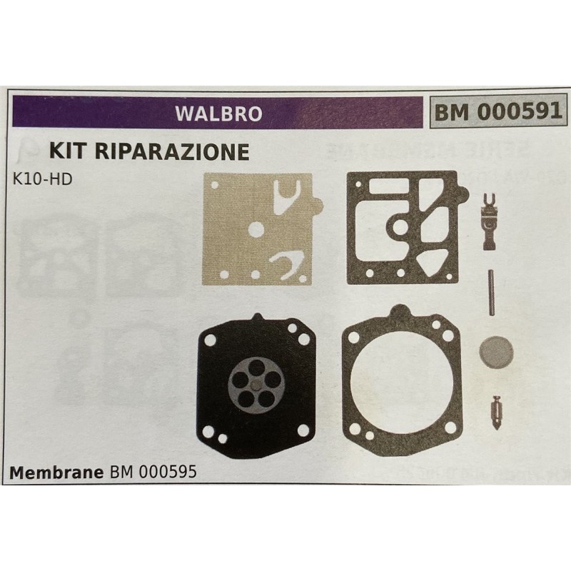 BRUMAR MEMBRANAKIT RIPARAZIONE WALBRO  KIT RIPARAZIONE K10HD  Membrane BM 000595