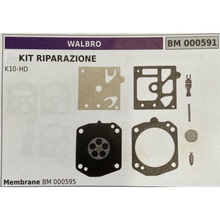 BRUMAR MEMBRANAKIT RIPARAZIONE WALBRO  KIT RIPARAZIONE K10HD  Membrane BM 000595