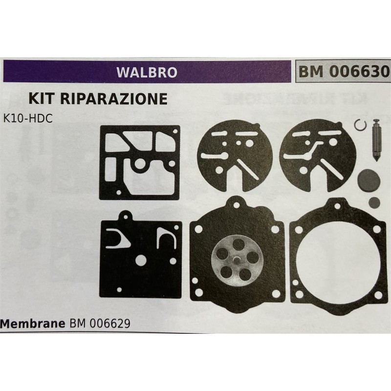 BRUMAR MEMBRANAKIT RIPARAZIONE WALBRO  KIT RIPARAZIONE K10HDC  Membrane BM 006629
