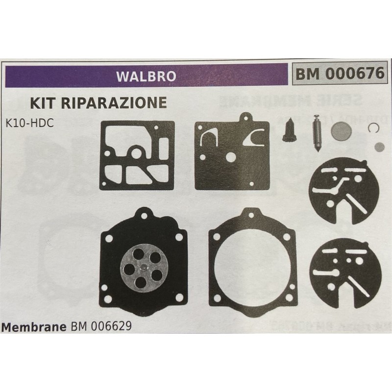 BRUMAR MEMBRANAKIT RIPARAZIONE WALBRO  KIT RIPARAZIONE K10HDC  Membrane BM 006629