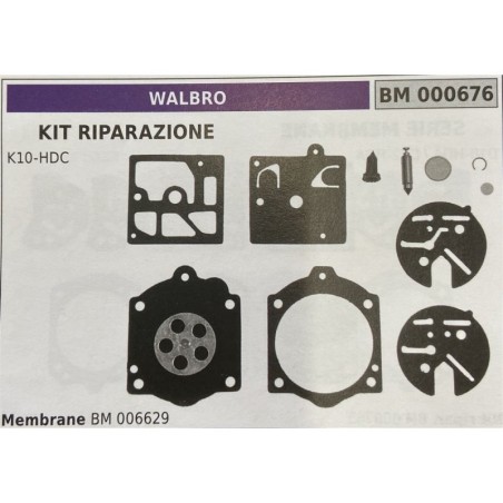BRUMAR MEMBRANAKIT RIPARAZIONE WALBRO  KIT RIPARAZIONE K10HDC  Membrane BM 006629