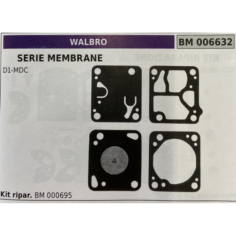 BRUMAR MEMBRANAKIT RIPARAZIONE WALBRO  SERIE MEMBRANE D1MDC  Kit ripar BM 000695