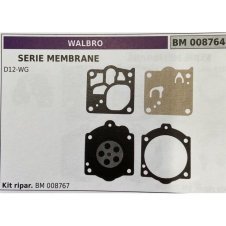 BRUMAR MEMBRANAKIT RIPARAZIONE WALBRO  SERIE MEMBRANE D12WG  Kit ripar BM 008767