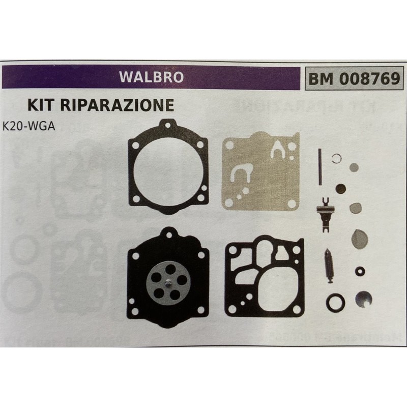 BRUMAR MEMBRANAKIT RIPARAZIONE WALBRO  KIT RIPARAZIONE K20WGA  RO