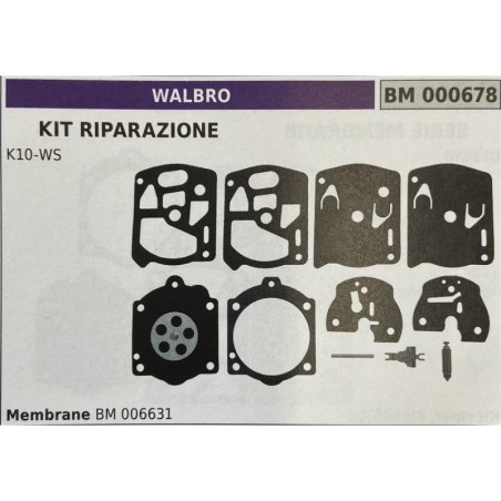 BRUMAR MEMBRANAKIT RIPARAZIONE WALBRO  KIT RIPARAZIONE K10WS  MEMBRANE BM 006631