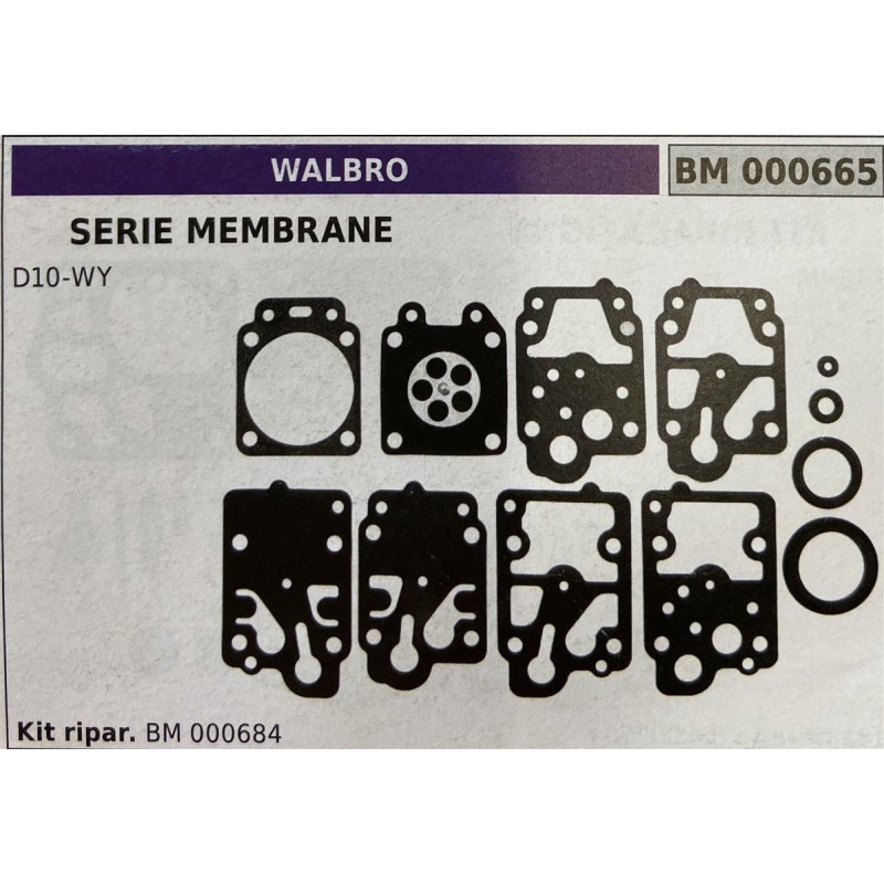 BRUMAR MEMBRANAKIT RIPARAZIONE WALBRO  SERIE MEMBRANE D10WY  Kit ripar BM 000684