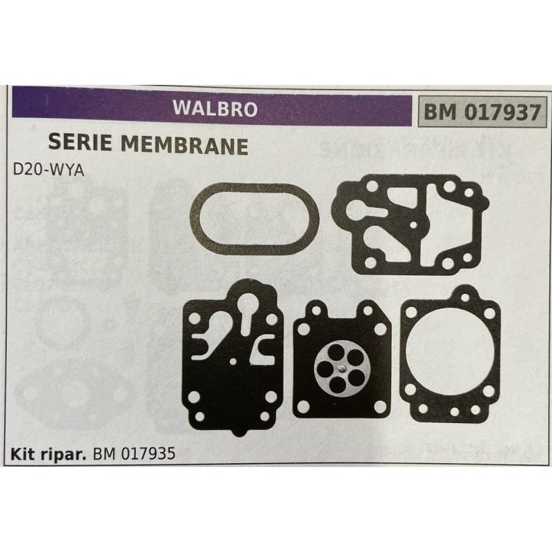 BRUMAR MEMBRANAKIT RIPARAZIONE WALBRO  SERIE MEMBRANE D20WYA  Kit ripar BM 017935
