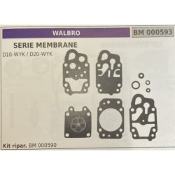 BRUMAR MEMBRANAKIT RIPARAZIONE WALBRO  SERIE MEMBRANE D10WYK  D20WYK  Kit ripar BM 000590