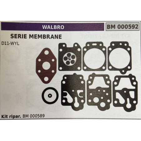 BRUMAR MEMBRANAKIT RIPARAZIONE WALBRO  SERIE MEMBRANE D11WYL  Kit ripar BM 000589