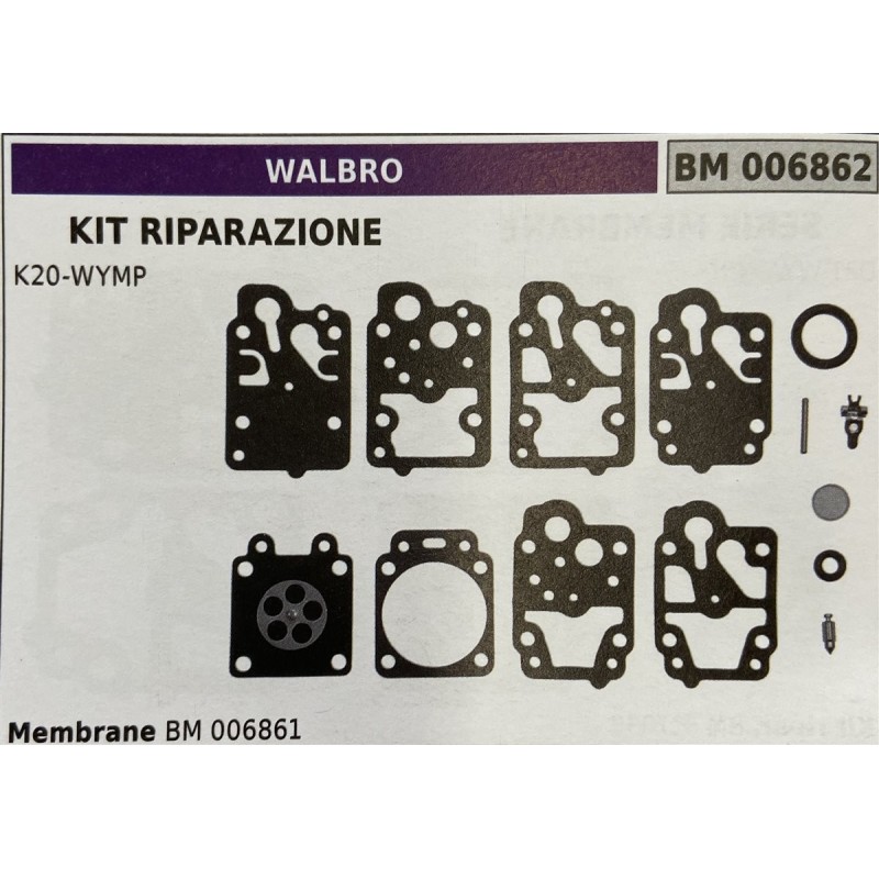 BRUMAR MEMBRANAKIT RIPARAZIONE WALBRO  KIT RIPARAZIONE K20WYMP  MEMBRANE BM 006861