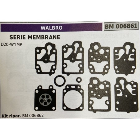 BRUMAR MEMBRANAKIT RIPARAZIONE WALBRO  SERIE MEMBRANE D20WYMP  Kit ripar BM 006862