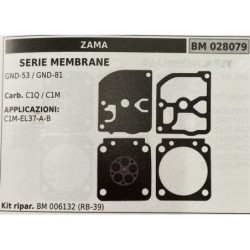 BRUMAR MEMBRANAKIT RIPARAZIONE ZAMA  SERIE MEMBRANE GND53  GND81  Carb C1Q C1M  APPLICAZIONI C1MEL37AB  Kit ripar BM 006132 (RB