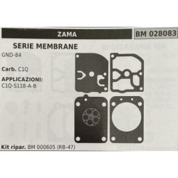 BRUMAR MEMBRANAKIT RIPARAZIONE ZAMA  SERIE MEMBRANE GND84  Carb C1Q  APPLICAZIONI C1QS118AB  Kit ripar BM 000605 (RB47)