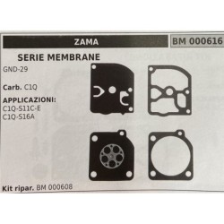 BRUMAR MEMBRANAKIT RIPARAZIONE ZAMA  SERIE MEMBRANE GND29  Carb C1Q  APPLICAZIONI C1QS11E C1QS16A  Kit ripar BM 000608
