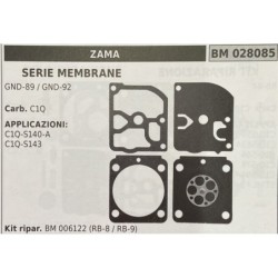 BRUMAR MEMBRANAKIT RIPARAZIONE ZAMA  SERIE MEMBRANE GND89  GND92  Carb C1Q  APPLICAZIONI C1QS140A C1QS143  Kit ripar BM 006122