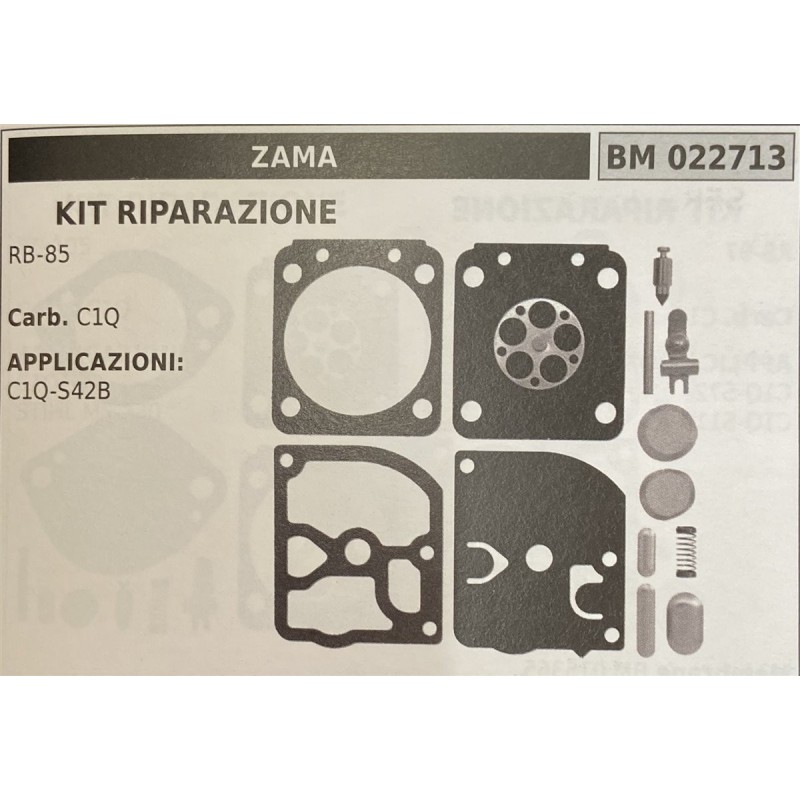 BRUMAR MEMBRANAKIT RIPARAZIONE ZAMA  KIT RIPARAZIONE RB85  Carb C1Q  APPLICAZIONI C1QS42B  Membrane