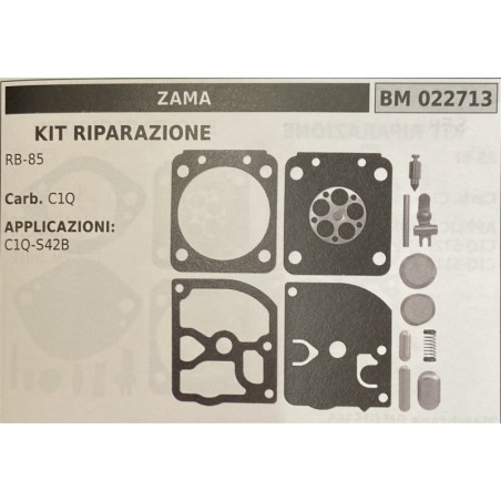 BRUMAR MEMBRANAKIT RIPARAZIONE ZAMA  KIT RIPARAZIONE RB85  Carb C1Q  APPLICAZIONI C1QS42B  Membrane