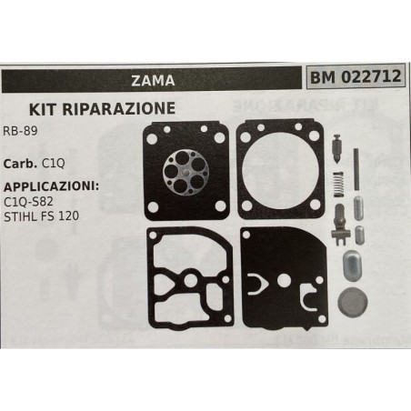 BRUMAR MEMBRANAKIT RIPARAZIONE ZAMA  KIT RIPARAZIONE RB89  Carb C1Q  APPLICAZIONI C1QS82 STIHL FS 120  Membrane