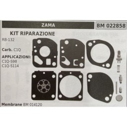BRUMAR MEMBRANAKIT RIPARAZIONE ZAMA  KIT RIPARAZIONE RB132  Carb C1Q  APPLICAZIONI C1QS98 C1QS114  Membrane BM 014120