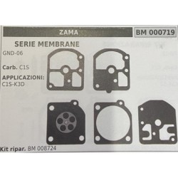 BRUMAR MEMBRANAKIT RIPARAZIONE ZAMA  SERIE MEMBRANE GND06  Carb C1S  APPLICAZIONI C1SK3D  Kit ripar BM 008724
