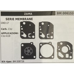 BRUMAR MEMBRANAKIT RIPARAZIONE ZAMA  SERIE MEMBRANE GND17  Carb C1U  APPLICAZIONI C1UK19  Kit ripar BM 008726