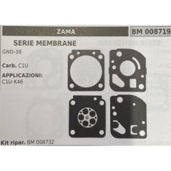 BRUMAR MEMBRANAKIT RIPARAZIONE ZAMA  SERIE MEMBRANE GND38  Carb C1U  APPLICAZIONI C1UK46  Kit ripar BM 008732