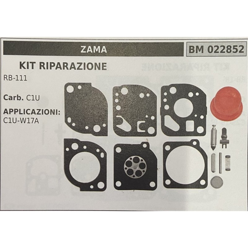 BRUMAR MEMBRANAKIT RIPARAZIONE ZAMA  KIT RIPARAZIONE RB111  Carb C1U  APPLICAZIONI C1UW17A  Membrane