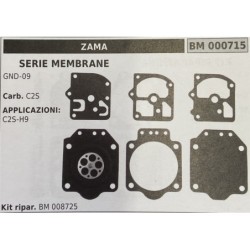 BRUMAR MEMBRANAKIT RIPARAZIONE ZAMA  SERIE MEMBRANE GND09  Carb C2S  APPLICAZIONI C2H9  Kit ripar BM 008725