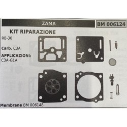BRUMAR MEMBRANAKIT RIPARAZIONE ZAMA  KIT RIPARAZIONE RB30  Carb C3A  APPLICAZIONI C3AG1A  Membrane BM 006148